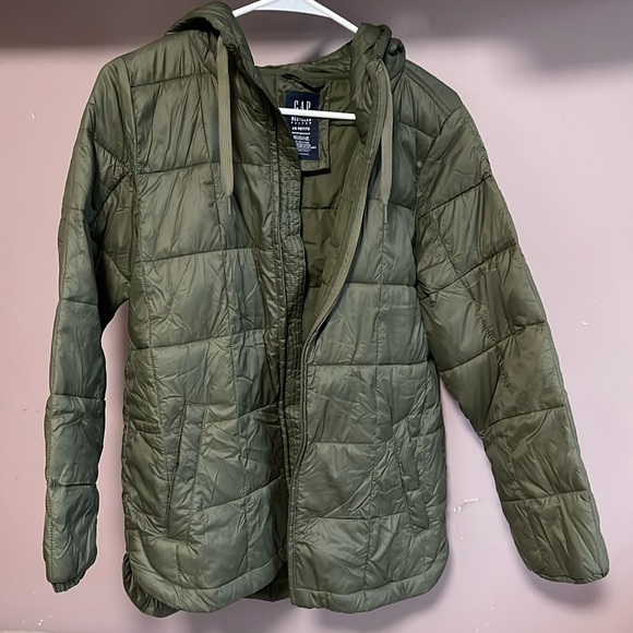 Gap Women’s Recycled Puffer - XS Petite - Olive Green - Picture 1 of 3